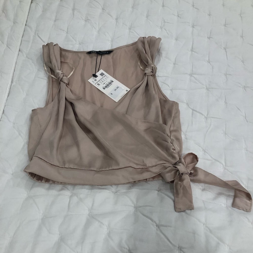 Zara satin effect top